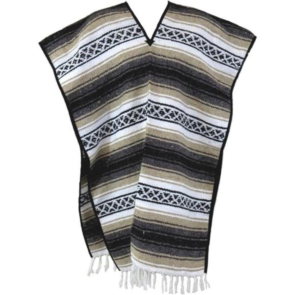 Classic Mexican Blanket Poncho